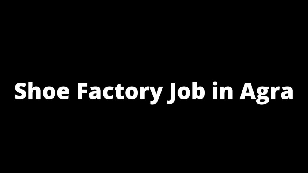 Shoe Factory Job in Agra